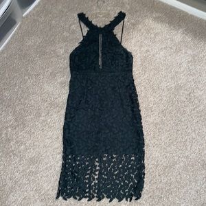 Bardot Dark Green Halter Midi Dress